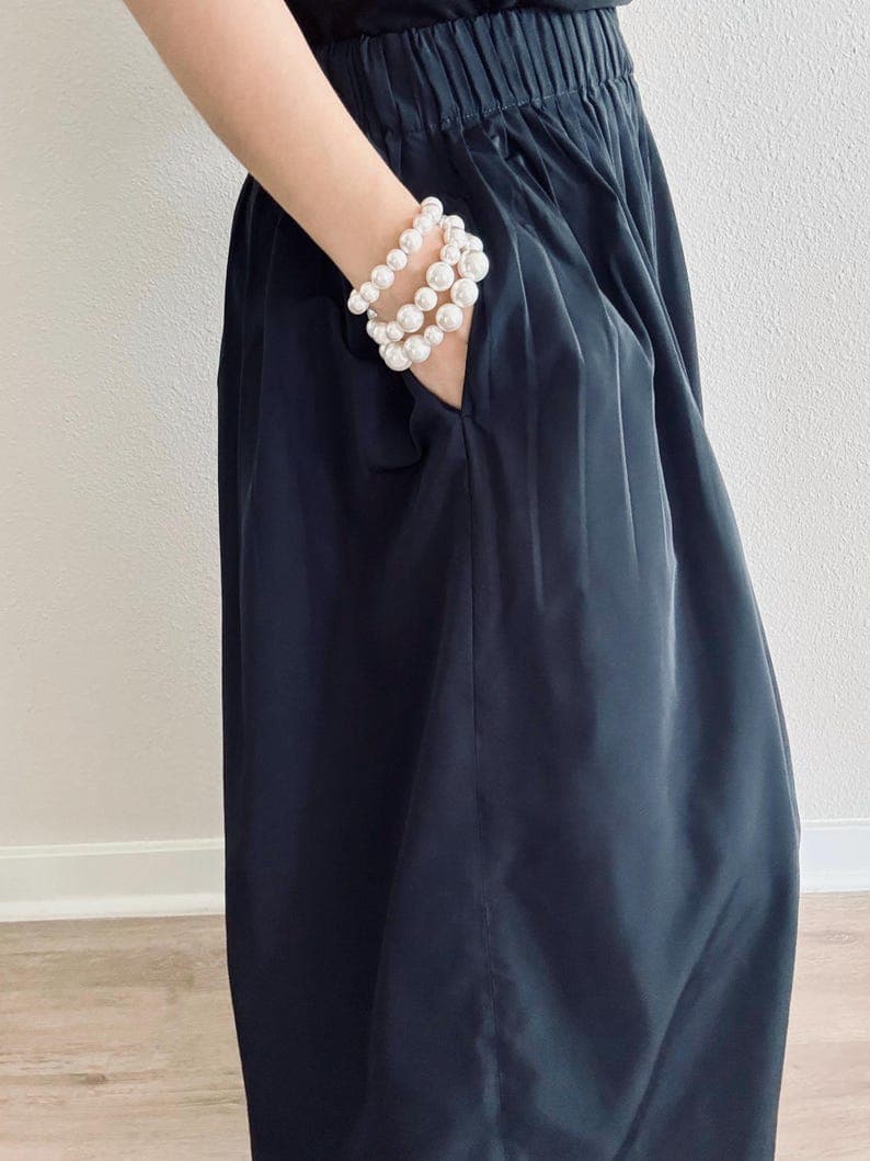Large Mixed Size Shell Pearl Big Bracelet, 3-Strand Beaded Cuff