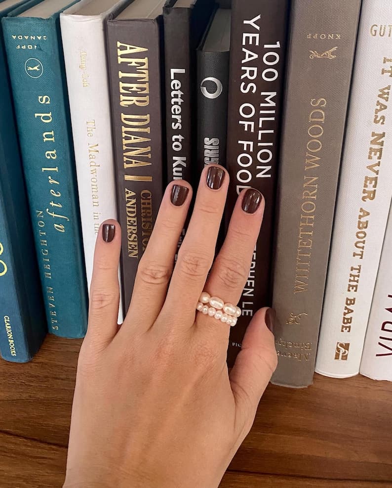 Freshwater Pearl Ring Set, Handmade Beaded Elastic Rings, Knot-Free